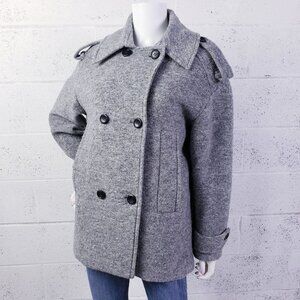 Los Angeles Project Double Breasted Pea Coat Overcoat Womens Small Gray